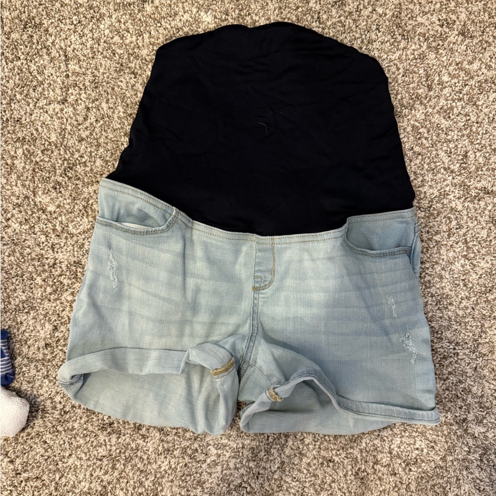 Isabel Maternity Light Blue Jean Shorts